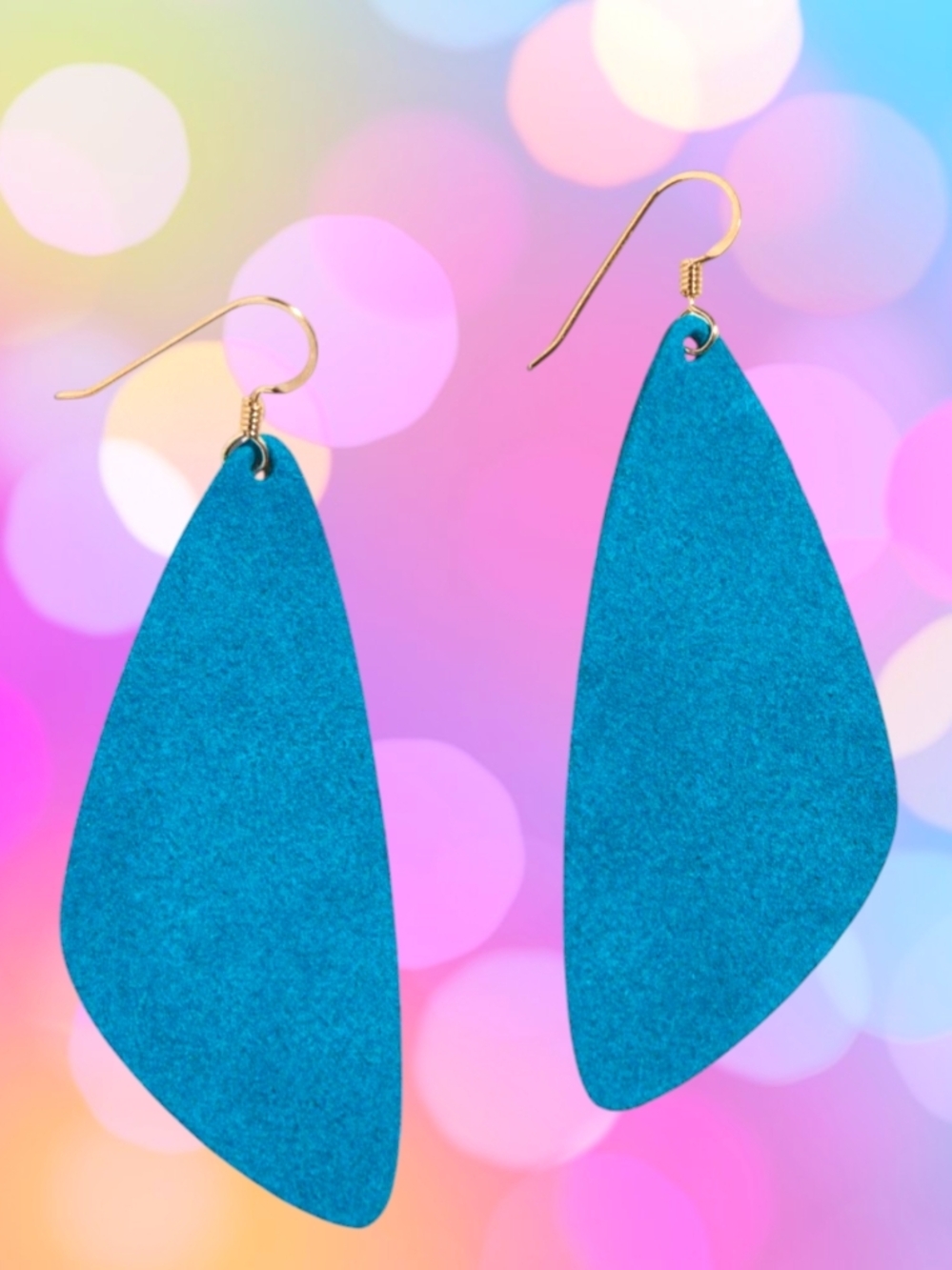 Turquoise Blue Teardrop Dangle Earrings - Lightweight Women's Jewelry